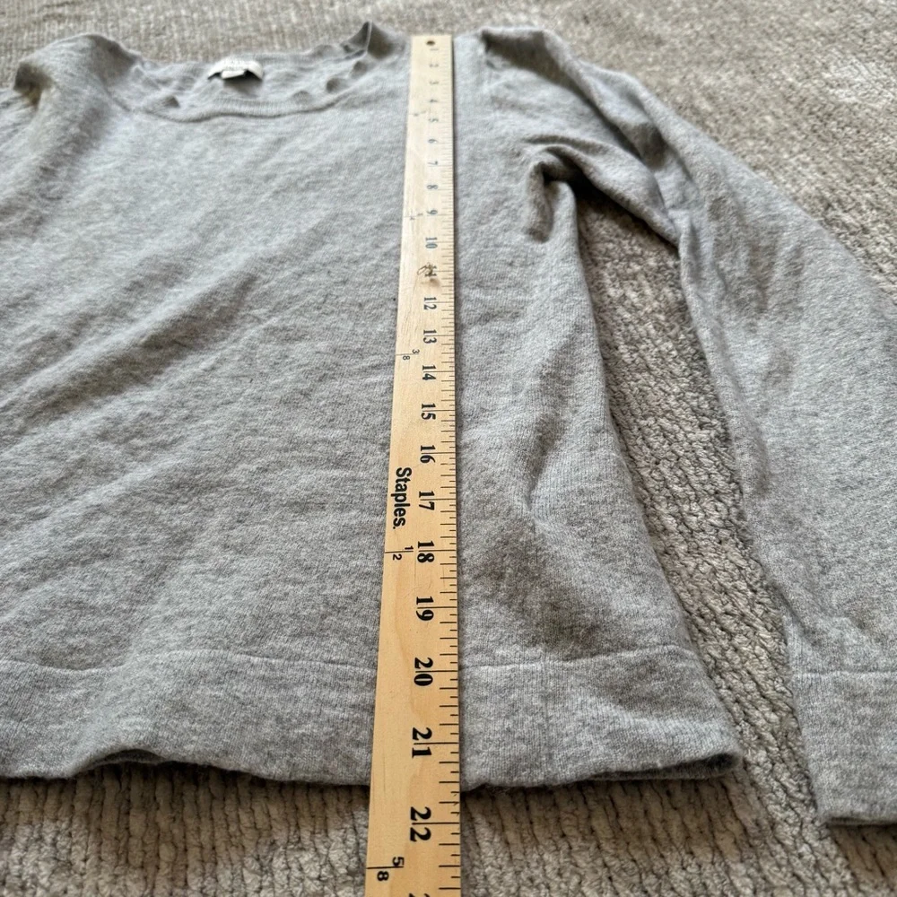 J.Crew Teddie Sweater‎ Gray Wool Blend Medium M Classic Academia Office Neutral